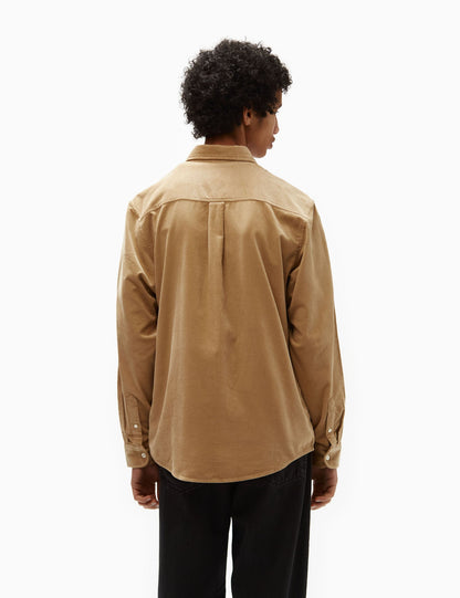 Chemise Madison en velours côtelé (coupe classique) - Kaki sablé