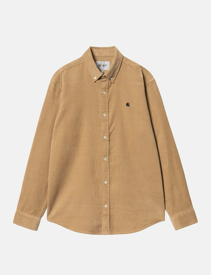 Chemise Madison en velours côtelé (coupe classique) - Kaki sablé