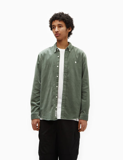 Chemise Madison en velours côtelé (coupe normale) - Vert Park