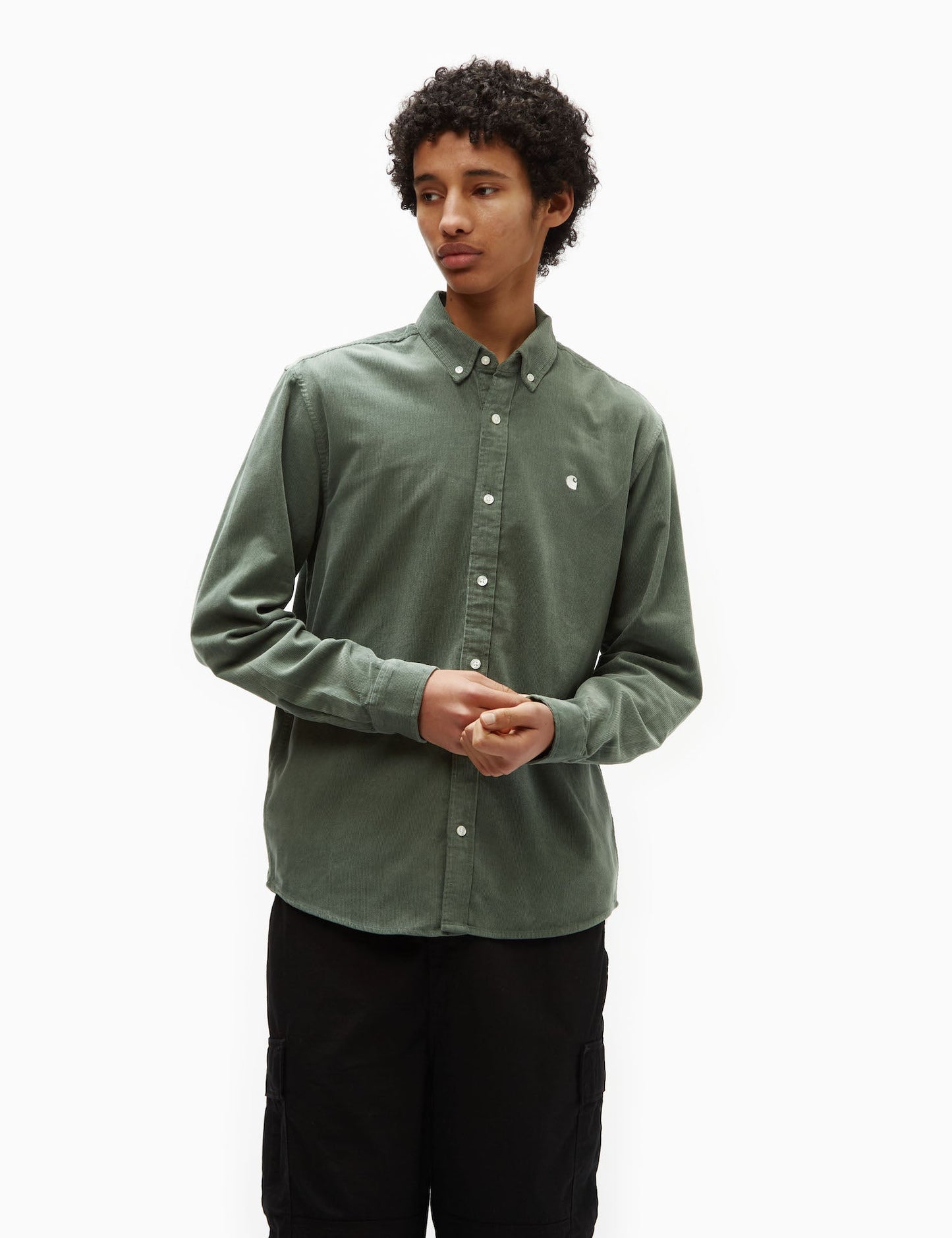 Chemise Madison en velours côtelé (coupe normale) - Vert Park