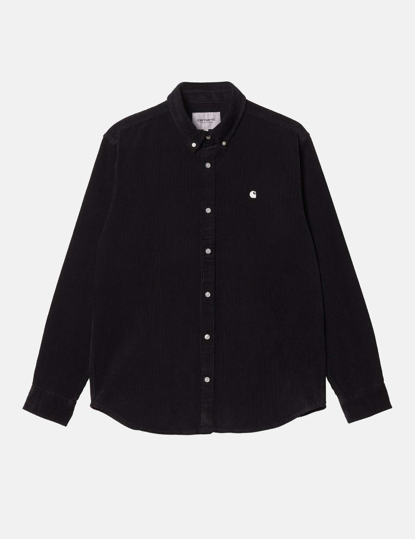 Chemise en velours côtelé Madison (coupe regular) - Noir/Ciré