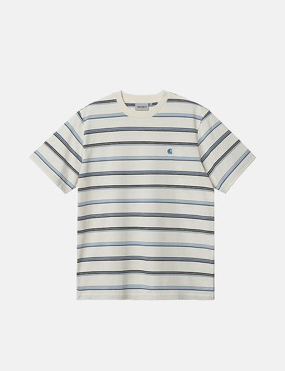 T-shirt Vonn à rayures - Wax/Storm Blue