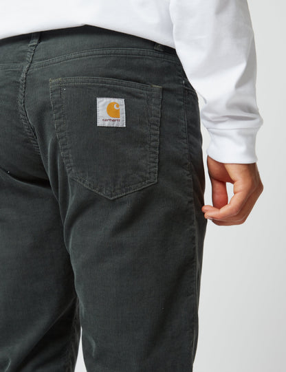 Pantalon Pontiac en velours côtelé (coupe décontractée) - Vert buis