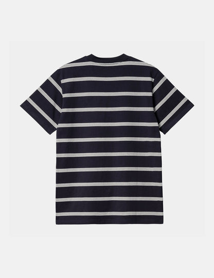 T-shirt rayé Glover - Bleu marine foncé/Wax/Wax