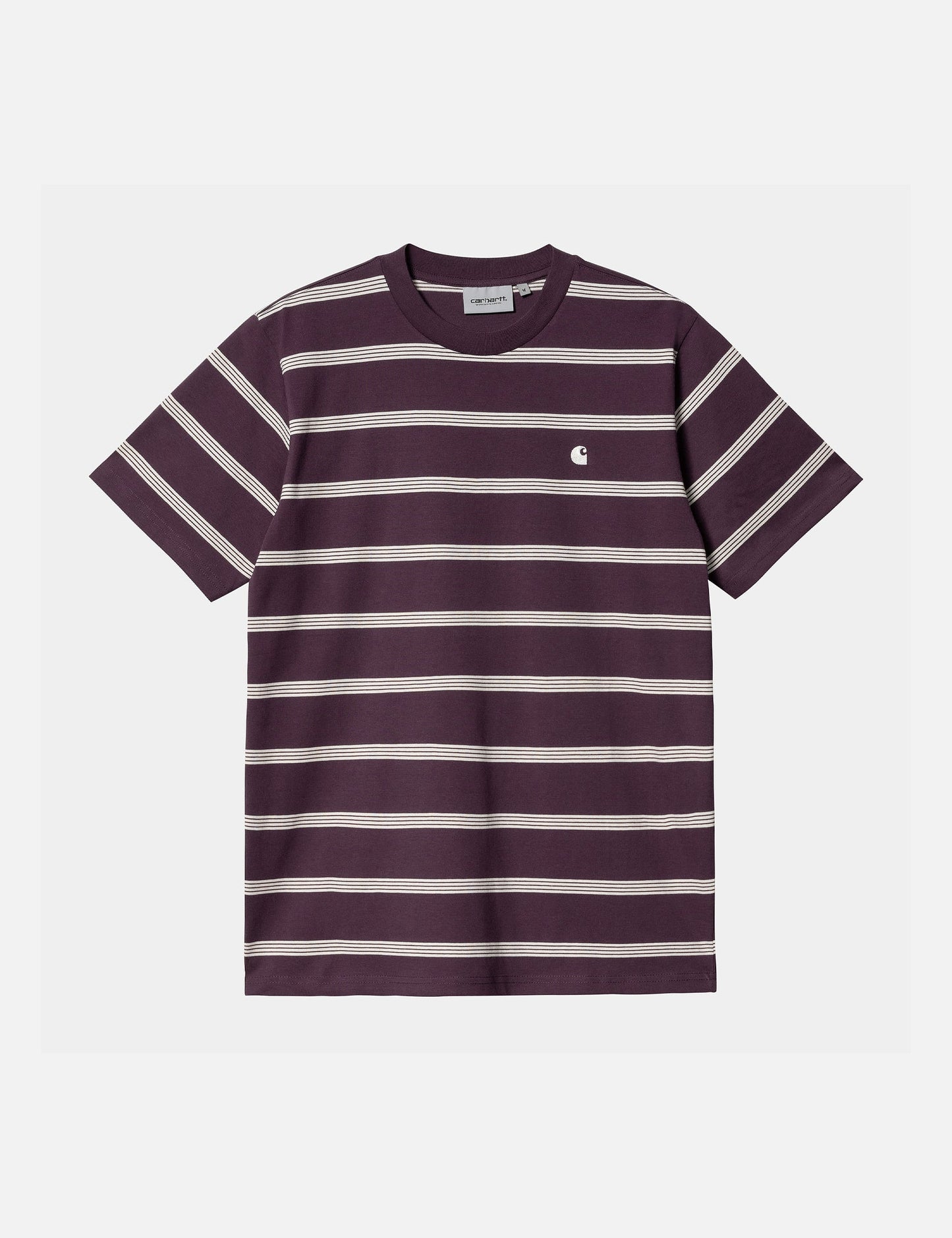 T-shirt Glover rayé - Violet prune foncé/Cire/Cire