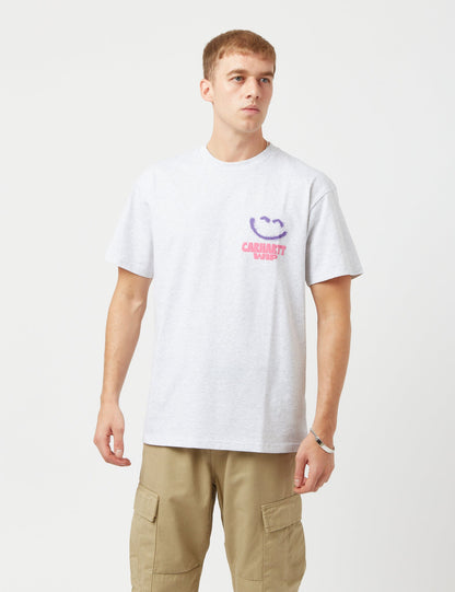 T-shirt Happy Script - Gris cendré chiné