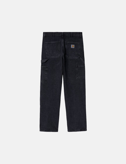 Pantalon en jean à un genou (coupe décontractée) - Noir