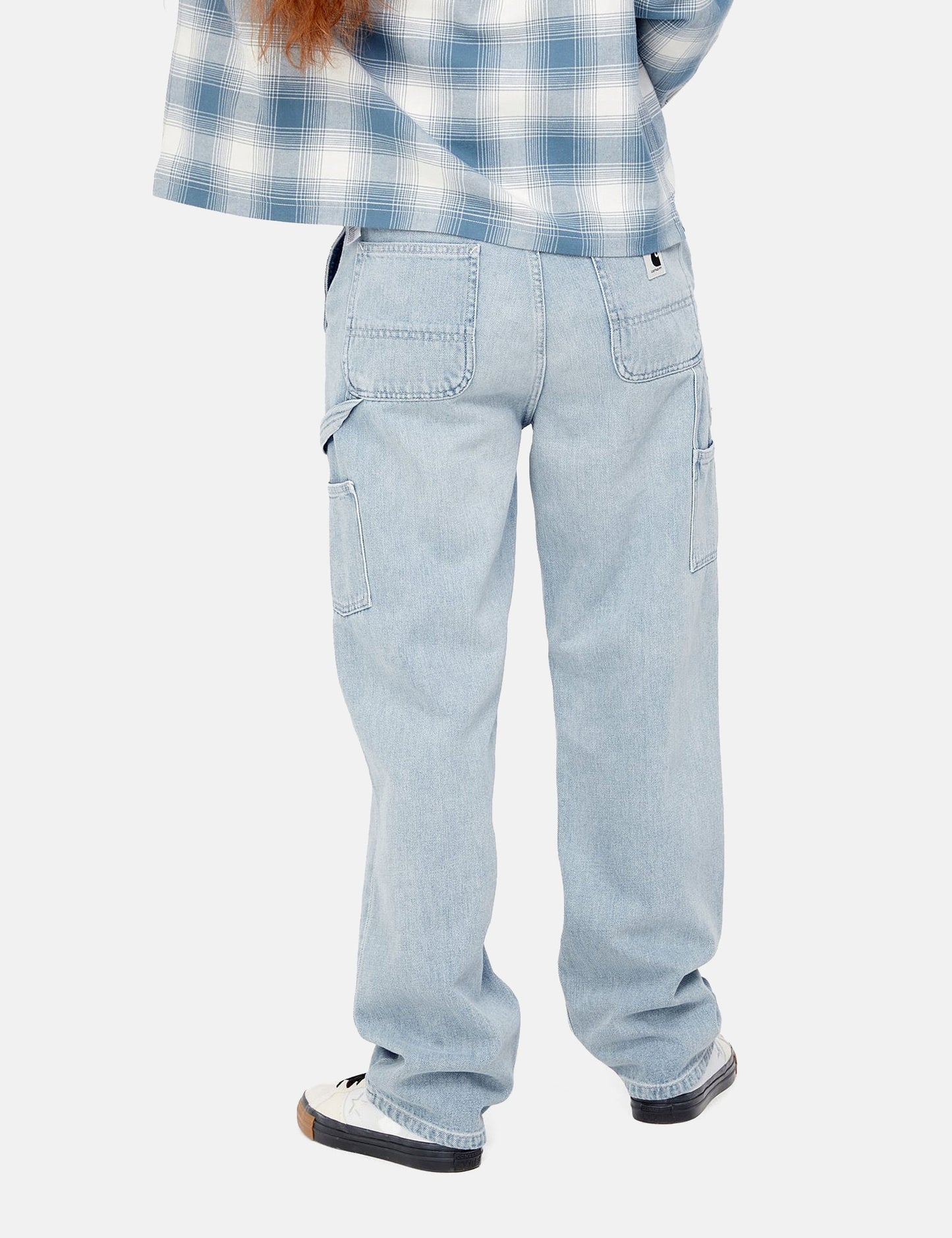 Pantalon Pierce pour femme (Denim/Coupe droite) - Bleu clair délavé à la pierre