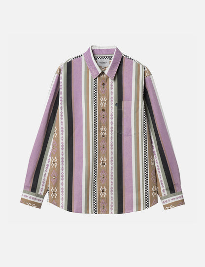 Chemise ample Coba Stripe - Violet Violanda/Gris Soot