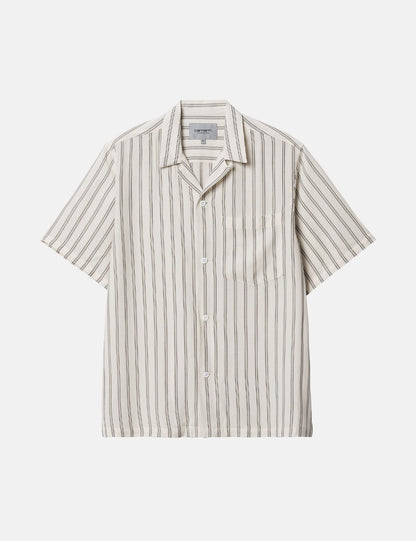 Chemise Reyes à rayures (ample) - Cire/Noir