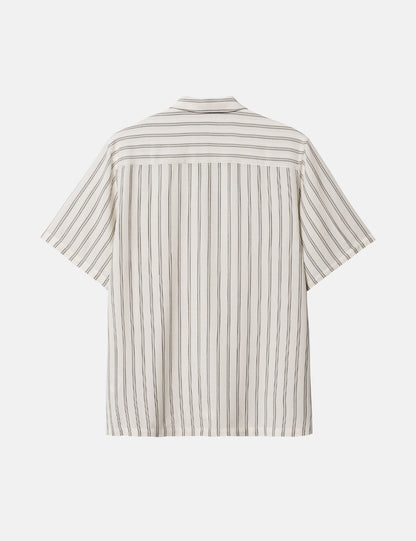 Chemise Reyes à rayures (ample) - Cire/Noir