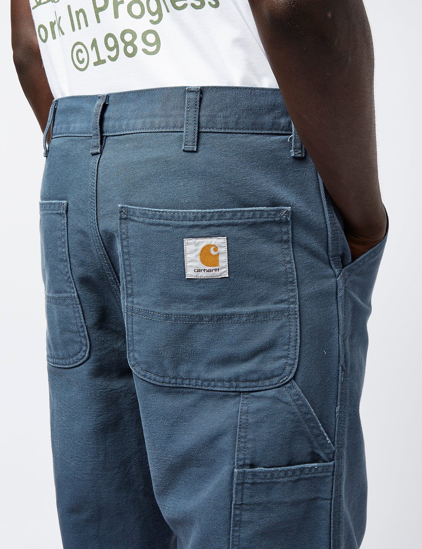 Pantalon à genoux simples (Bio) - Bleu minerai