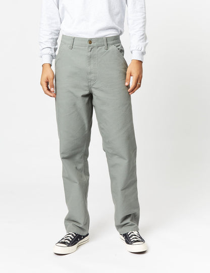 Pantalon coupe droite simple - vert fumée