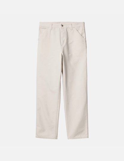 Pantalon à genouillère simple (biologique) - Blanc sel