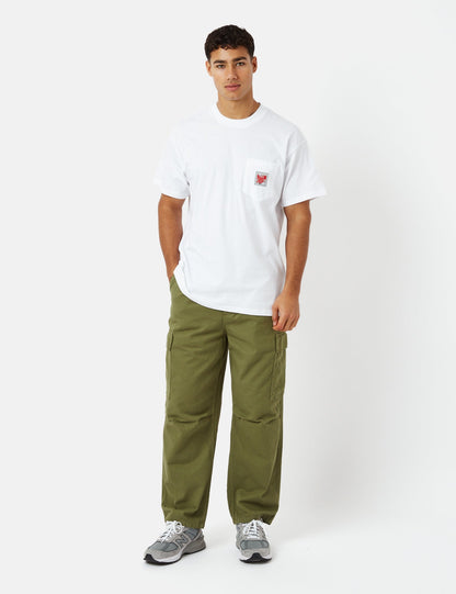 T-shirt extensible à poche (Normal/Biologique) - Blanc