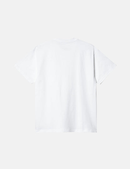T-shirt extensible à poche (Normal/Biologique) - Blanc