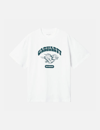 T-shirt Wildcat ample pour femme - Blanc