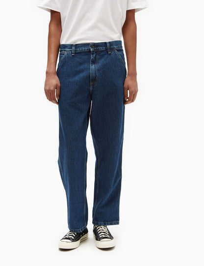 Pantalon à genouillère simple (Smith Denim) - Bleu délavé