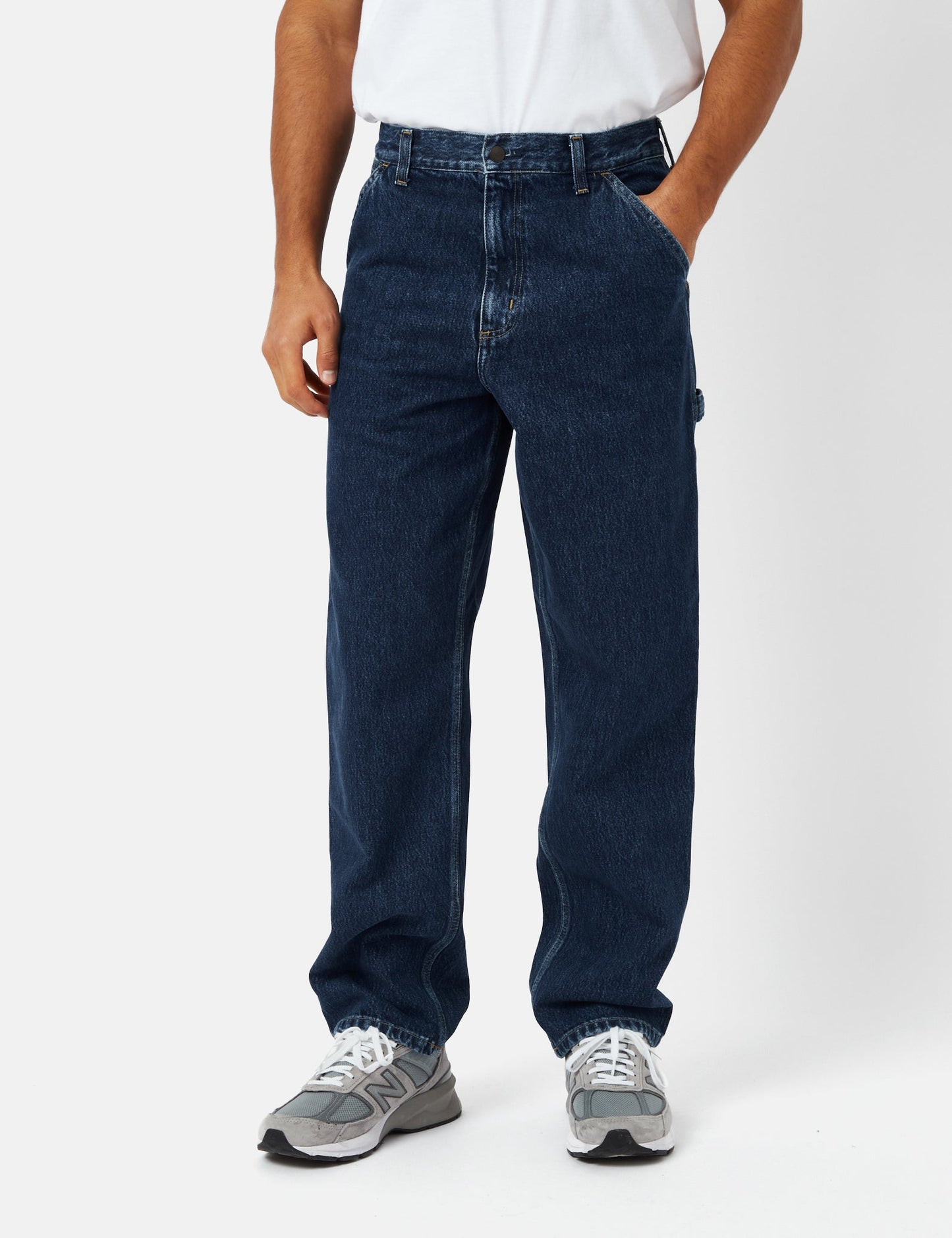 Pantalon ample à simple pli (Smith Denim) - Bleu délavé