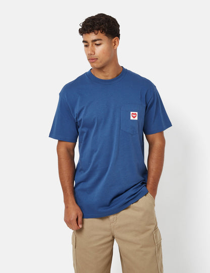 T-shirt Pocket Heart (ample) - bleu Liberty
