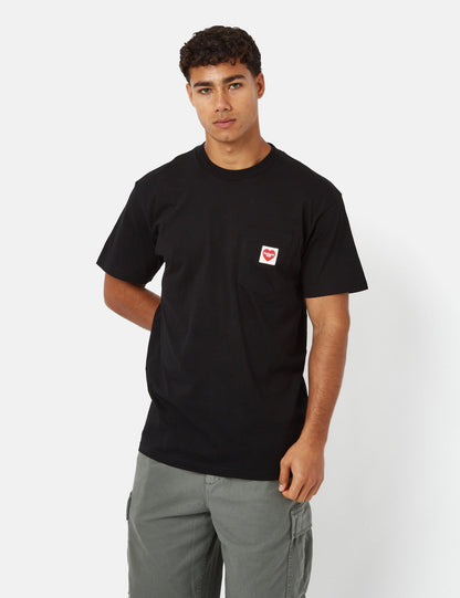 T-shirt Pocket Heart (ample) - Noir