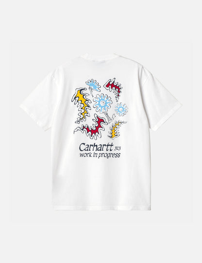 T-shirt Splash (ample) - Blanc délavé à la pierre