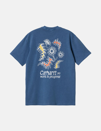 T-shirt Splash (ample) - Teint en pièce Bleu Liberté