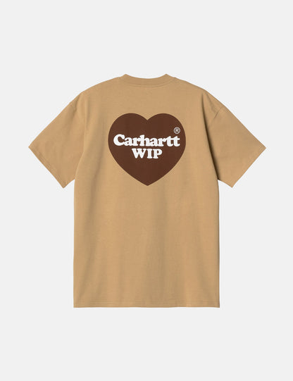 T-shirt Double Cœur (Bio) - Marron Hamilton Poussiéreux