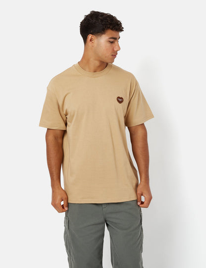 T-shirt Double Cœur (Bio) - Marron Hamilton Poussiéreux