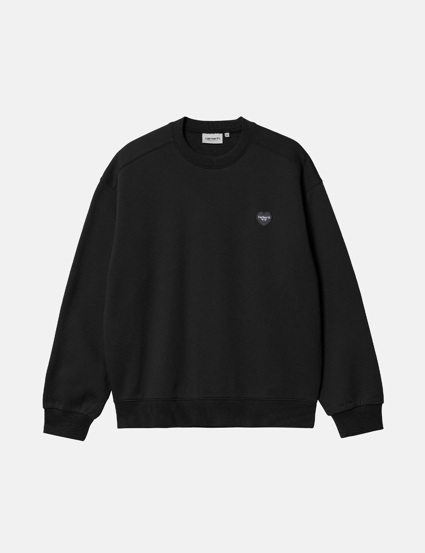 Sweat-shirt Cœur Brodée - Noir