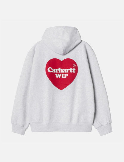 Sweat à capuche « Cœur » – Gris chiné cendré