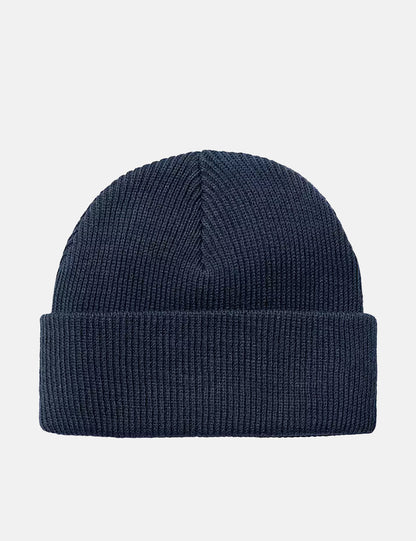 Bonnet en tricot motif cœur - Bleu