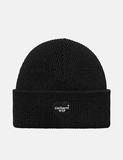 Bonnet Beanie Cœur - Noir