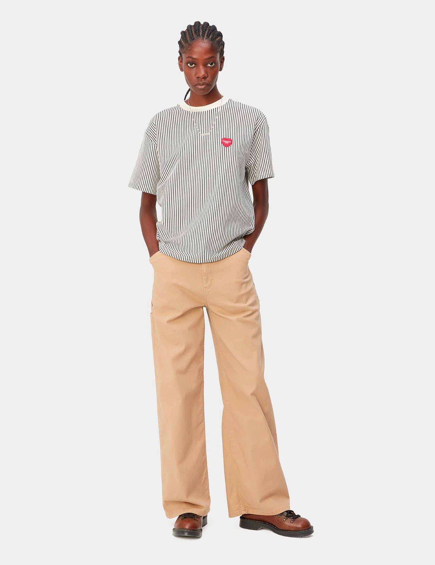 Pantalon Jean Femme - Marron H Poussière Délavé