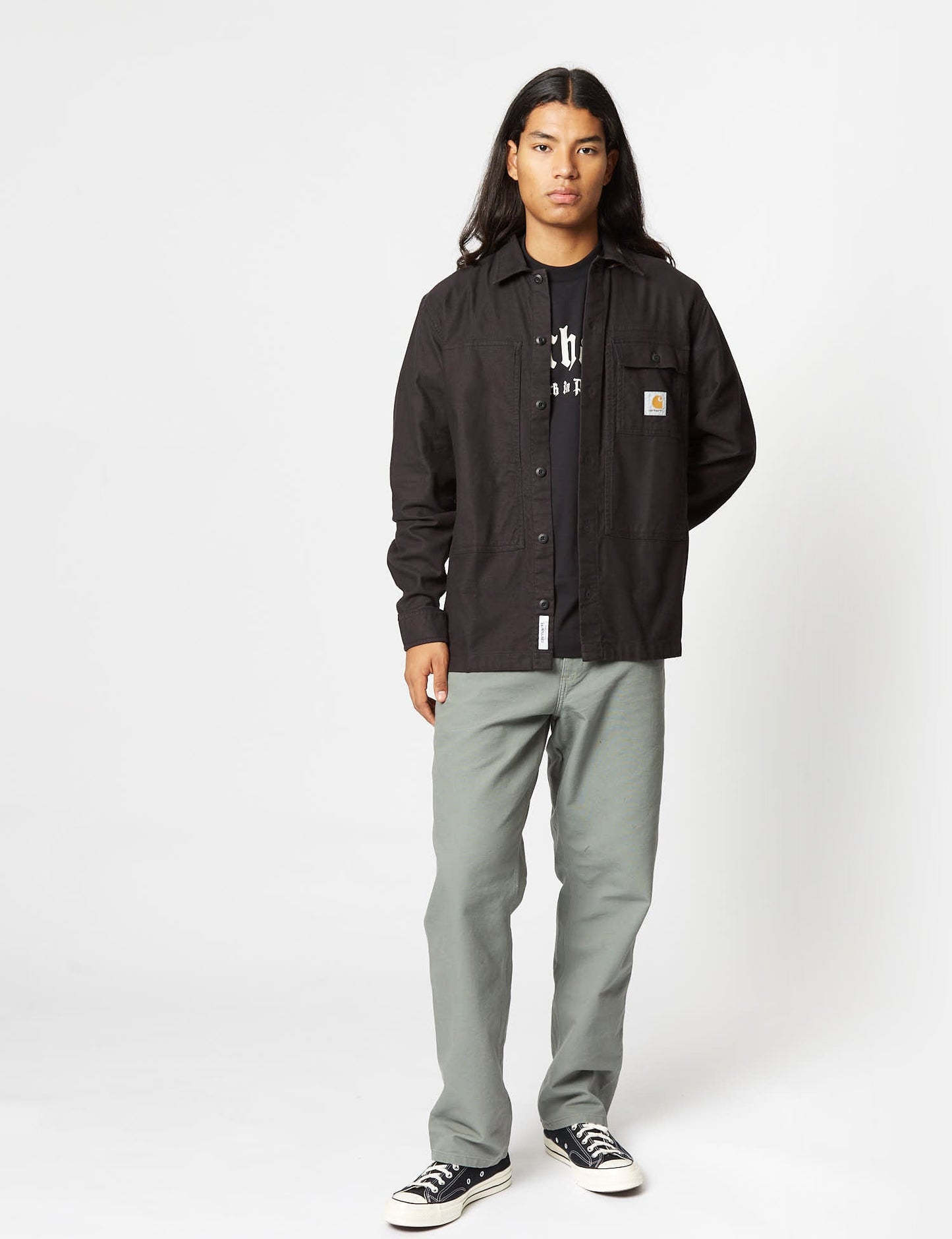 Chemise à manches longues Charter (ample) - Noir