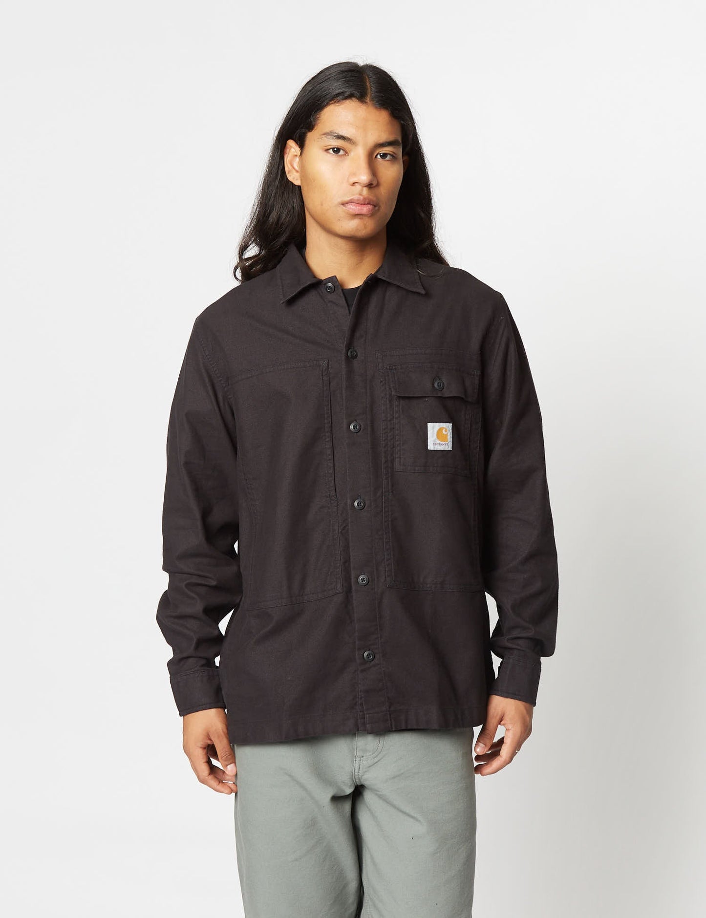 Chemise à manches longues Charter (ample) - Noir