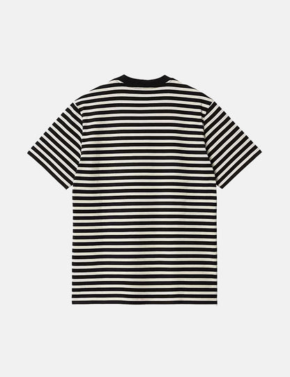 T-shirt Seidler Pocket (rayures Seidler) - Gris sel/Noir