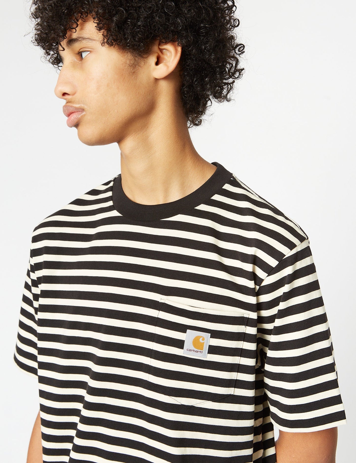 T-shirt Seidler Pocket (rayures Seidler) - Gris sel/Noir