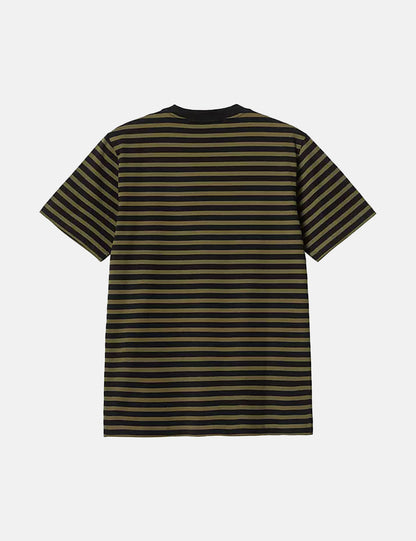 T-shirt Seidler Pocket (Seidler Stripe) - Vert Highland/Noir