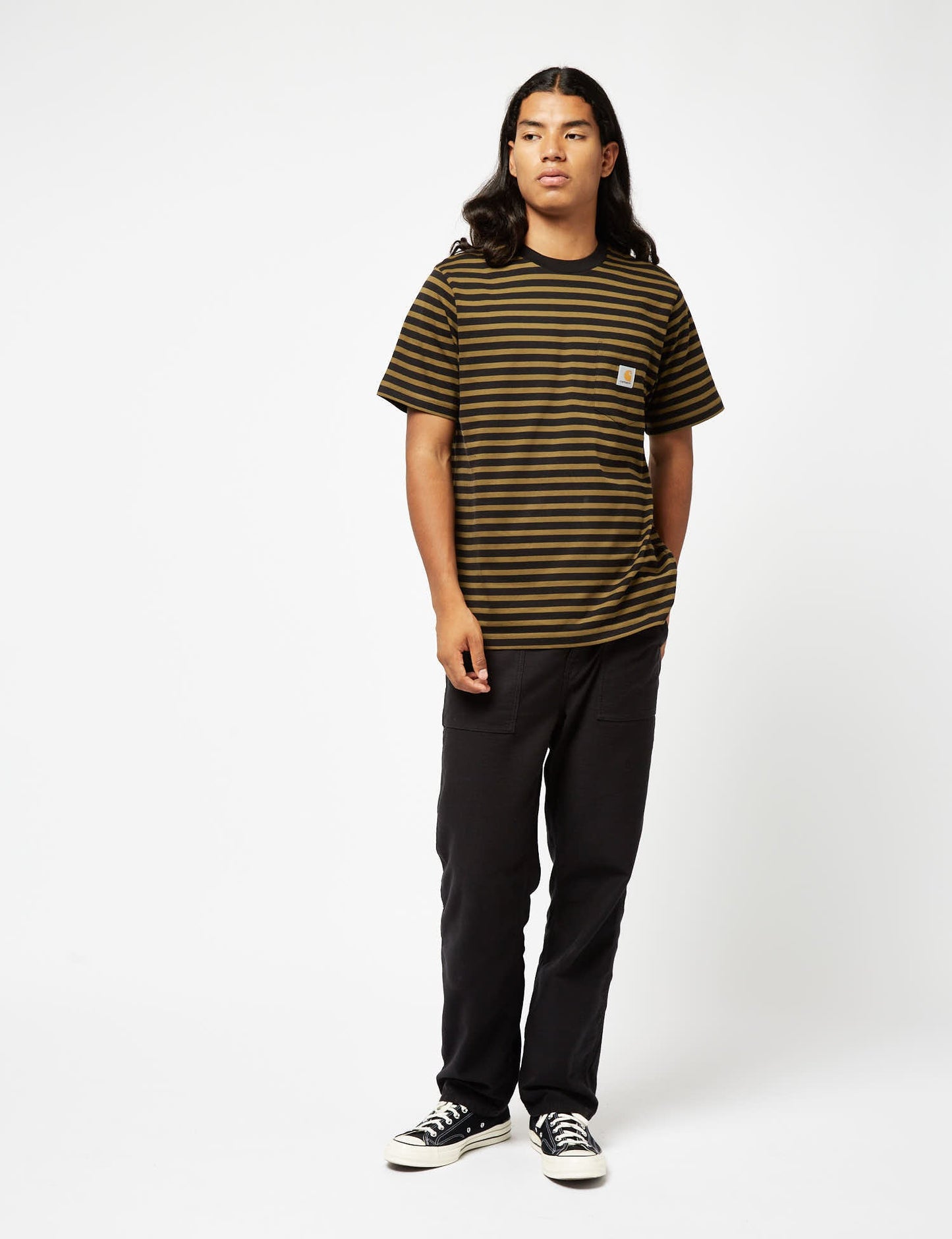 T-shirt Seidler Pocket (Seidler Stripe) - Vert Highland/Noir