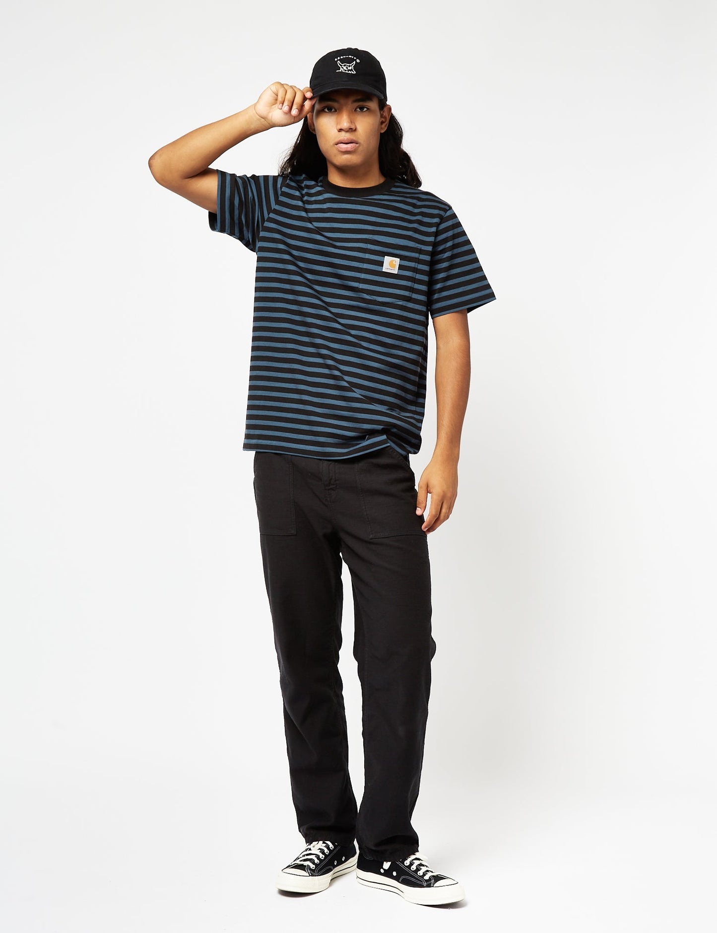 T-shirt Seidler Pocket (Seidler Stripe) - Bleu nuit/Noir