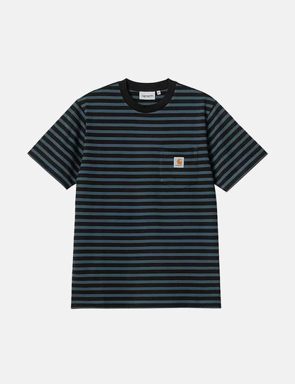 T-shirt Seidler Pocket (Seidler Stripe) - Bleu nuit/Noir