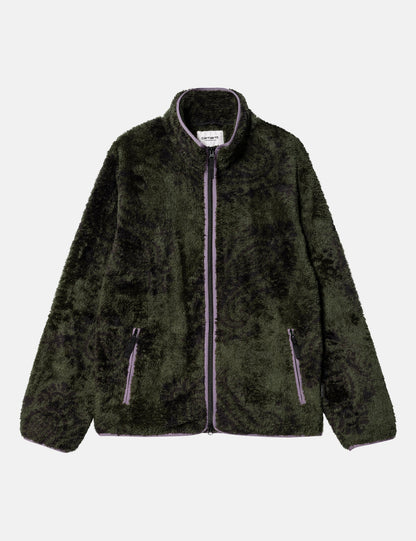 Veste de survêtement Jebson (grand motif cachemire) - Vert végétal/Violet vitreux