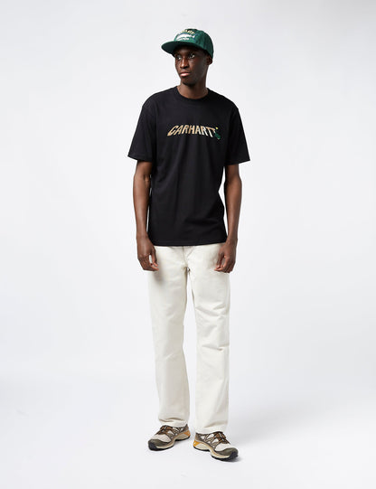 T-Shirt avec lettrage Pissenlit (Standard) - Noir