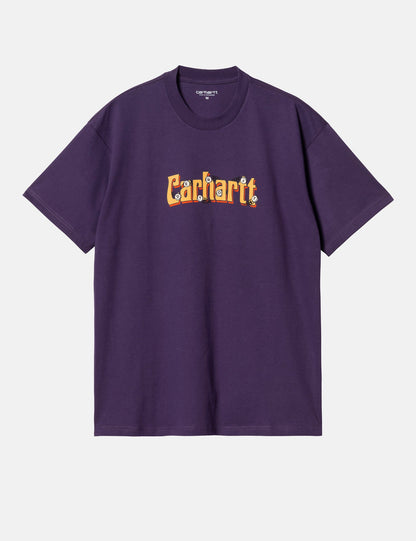 T-shirt Spin Script (ample) - Violet cassis