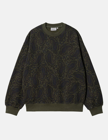 Sweat-shirt Paisley (Imprimé Paisley) - Vert végétal