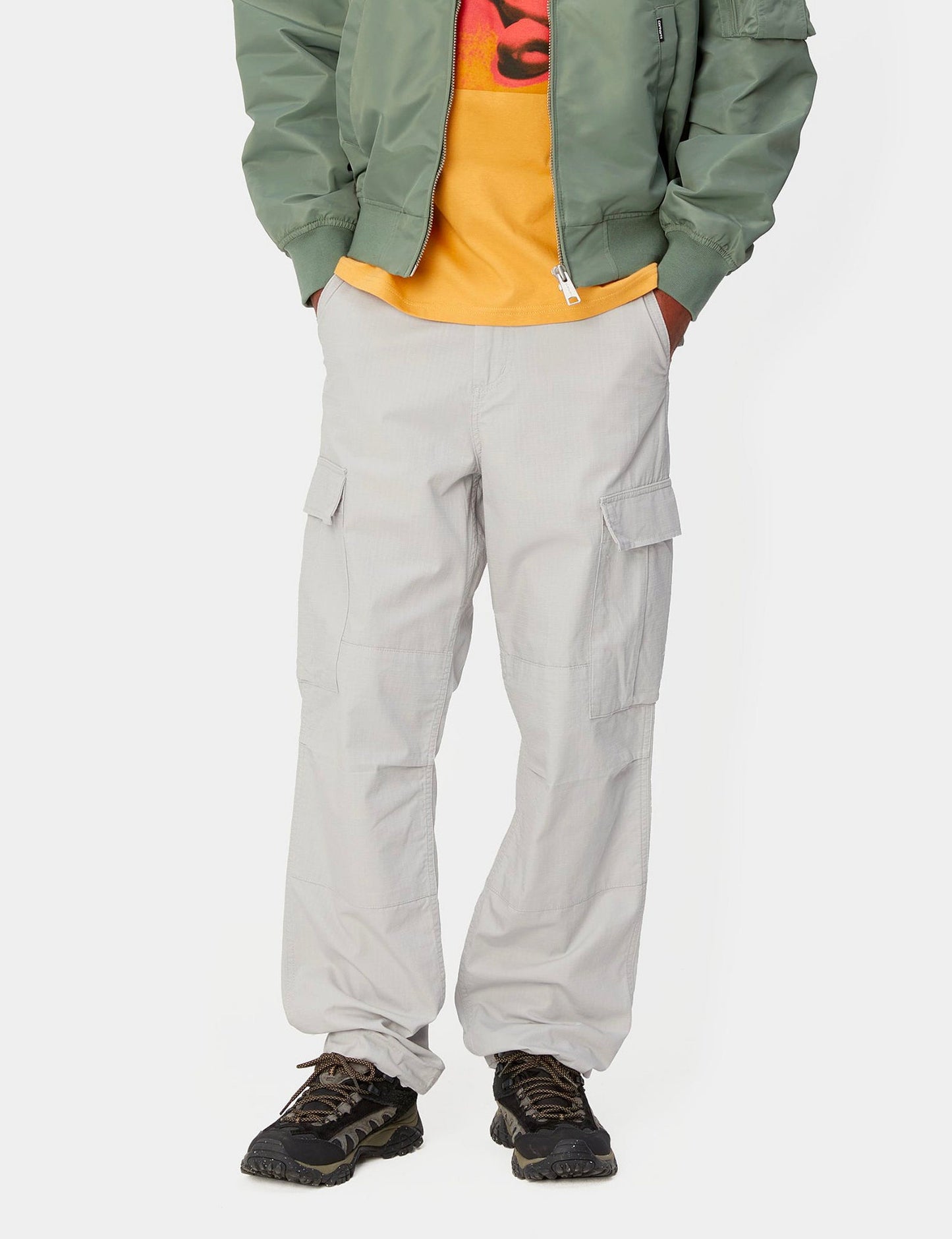 Pantalon Cargo Coupe Droite - Gris Argent Sonic Délavé