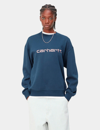 Sweat-shirt Femme - Bleu Calamar/Rose Vitreux