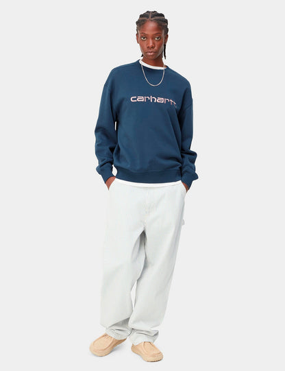 Sweat-shirt Femme - Bleu Calamar/Rose Vitreux