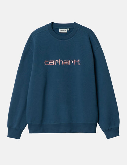 Sweat-shirt Femme - Bleu Calamar/Rose Vitreux